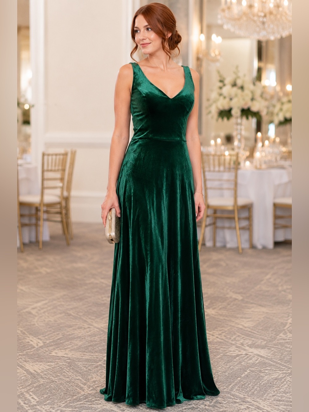 Kennedy Blue Emerald Green Stretch Velvet Sleeveless Long Dress Gown S 2 4 Goth